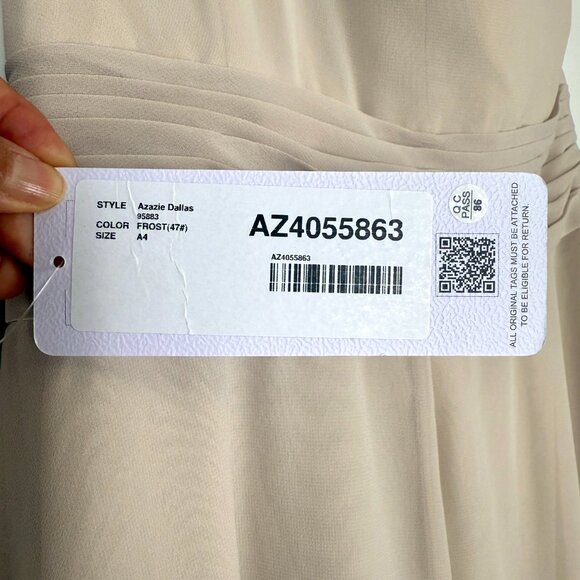NWT-AZAZIE Dallas Bridesmaid Dress, Color-FROST (47#), Size A4 (US), Wedding - Picture 6 of 9